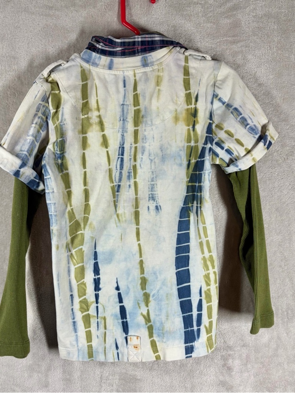 Jak & Peppar Layered Tie Dye Shirt Size 7/8 Chi Town Kid Chicago 90s Streetwear - Picture 4 of 6